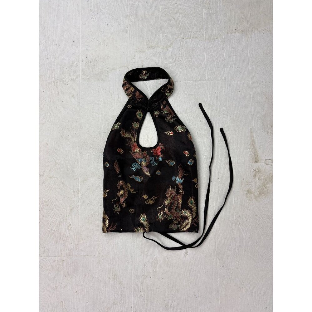 Y2k Chinese Dragon Wrap Around Top